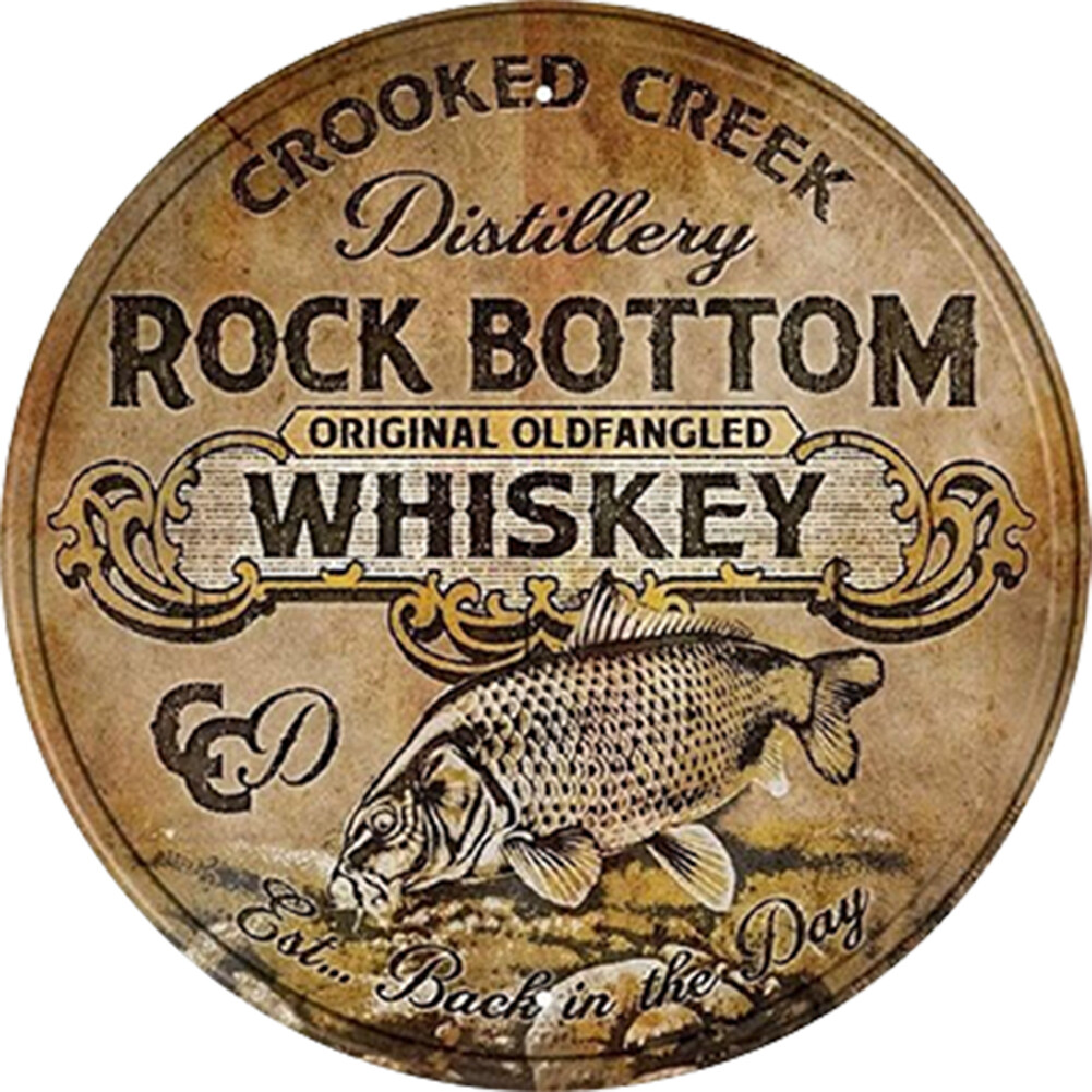 Main product image of Metal Whisky Tin Sign Round Iron Painting Wall Home Bar Art Decor30x30cm