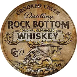 Product image of Metal Whisky Tin Sign, Round Iron Wall Mount, 30x30cm