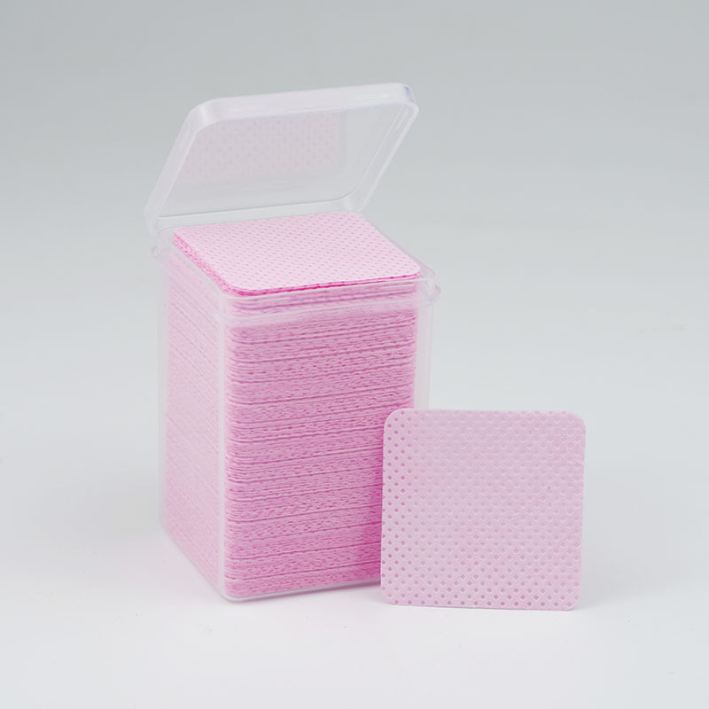 Cleaning cotton pad-square model-non-woven fabric-pink-200 pieces-1 box