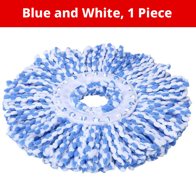 Rotating mop replacement cloth head-blue and white 115g packed individually