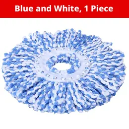 Rotating mop replacement cloth head-blue and white 115g packed individually