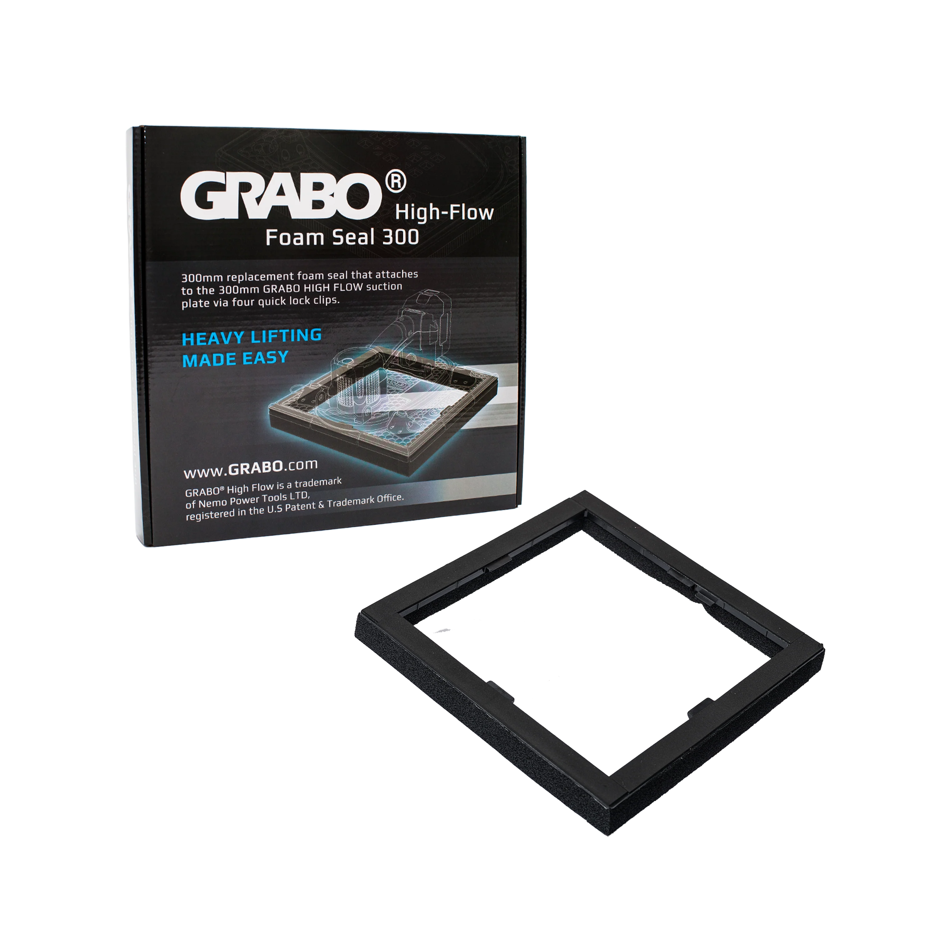 GRABO HighFlow Foam Seal 300, 12x12in Gripster Pad, Holds 150 lb