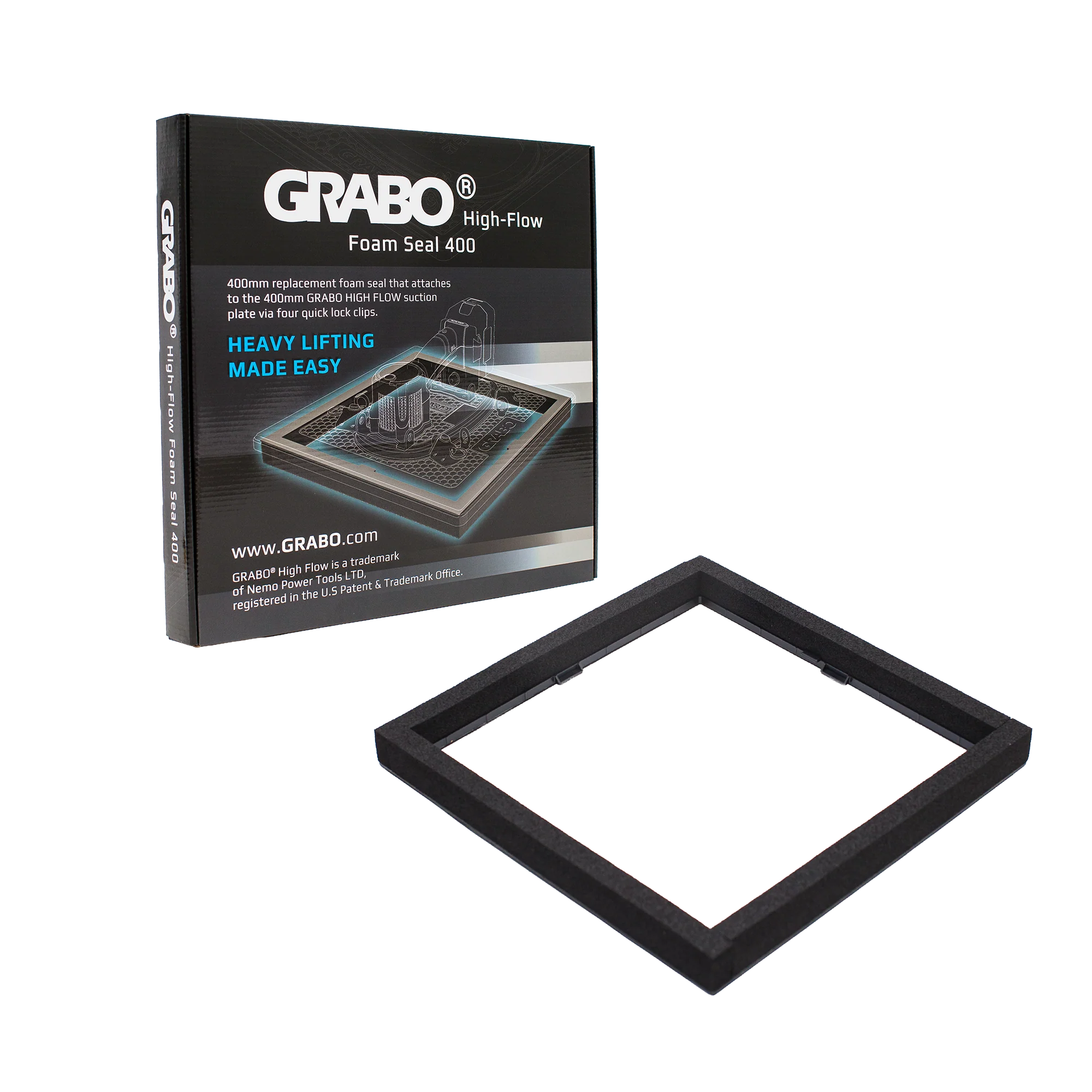 GRABO HighFlow Foam Seal 400, 16x16in Vacuum Lifter Pad, Holds 242 lb
