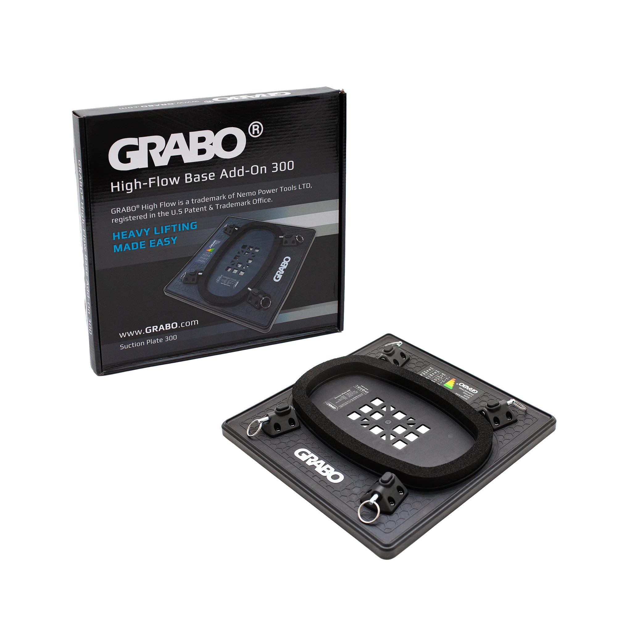 GRABO HighFlow Suction Plate 300, 12x12in Vacuum Gripster Plate 150 lb