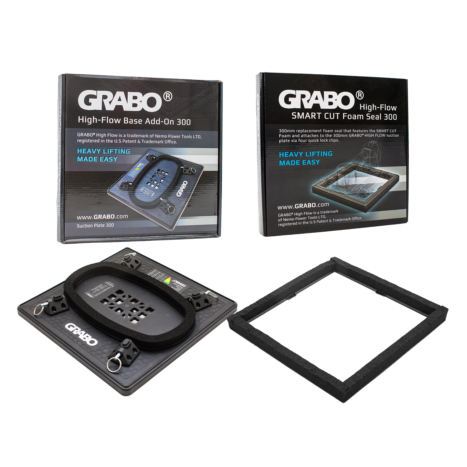 GRABO HighFlow Plate 300 and Smart Cut Seal Kit, Vacuum Lifter, 150 lb