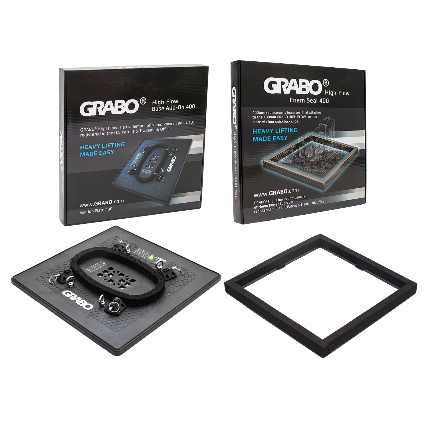 GRABO HighFlow Suction Plate 400 and Foam Seal Kit for Gripsters, 242 lb